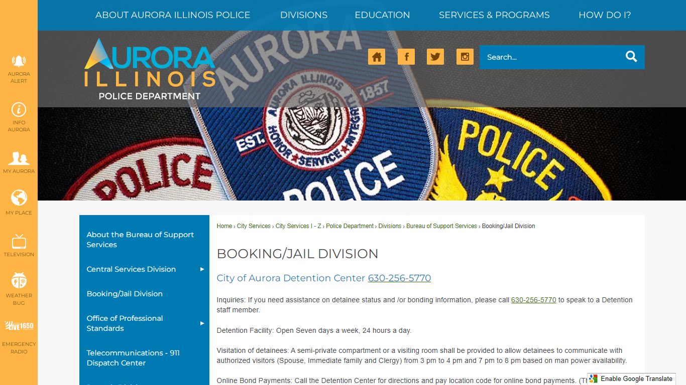 Booking/Jail Division - Aurora, IL